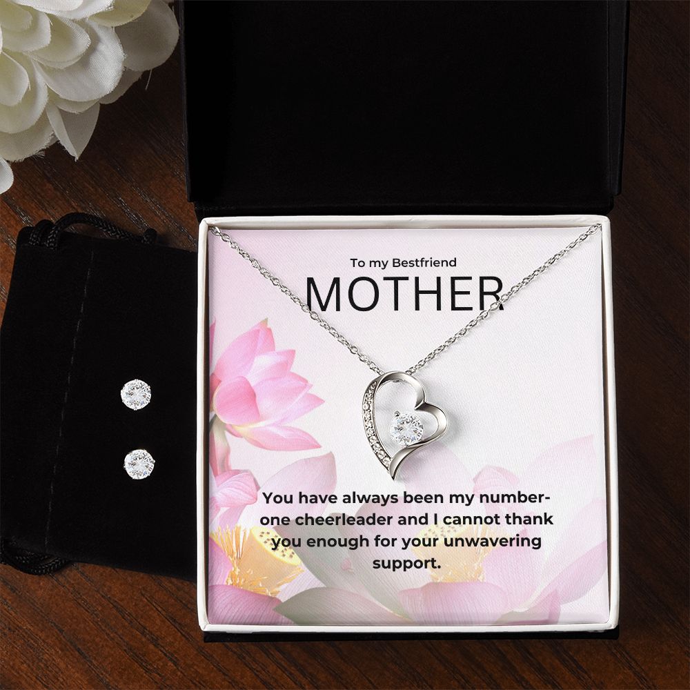 95 Forever Love Necklace and Cubic Zirconia Earring Set