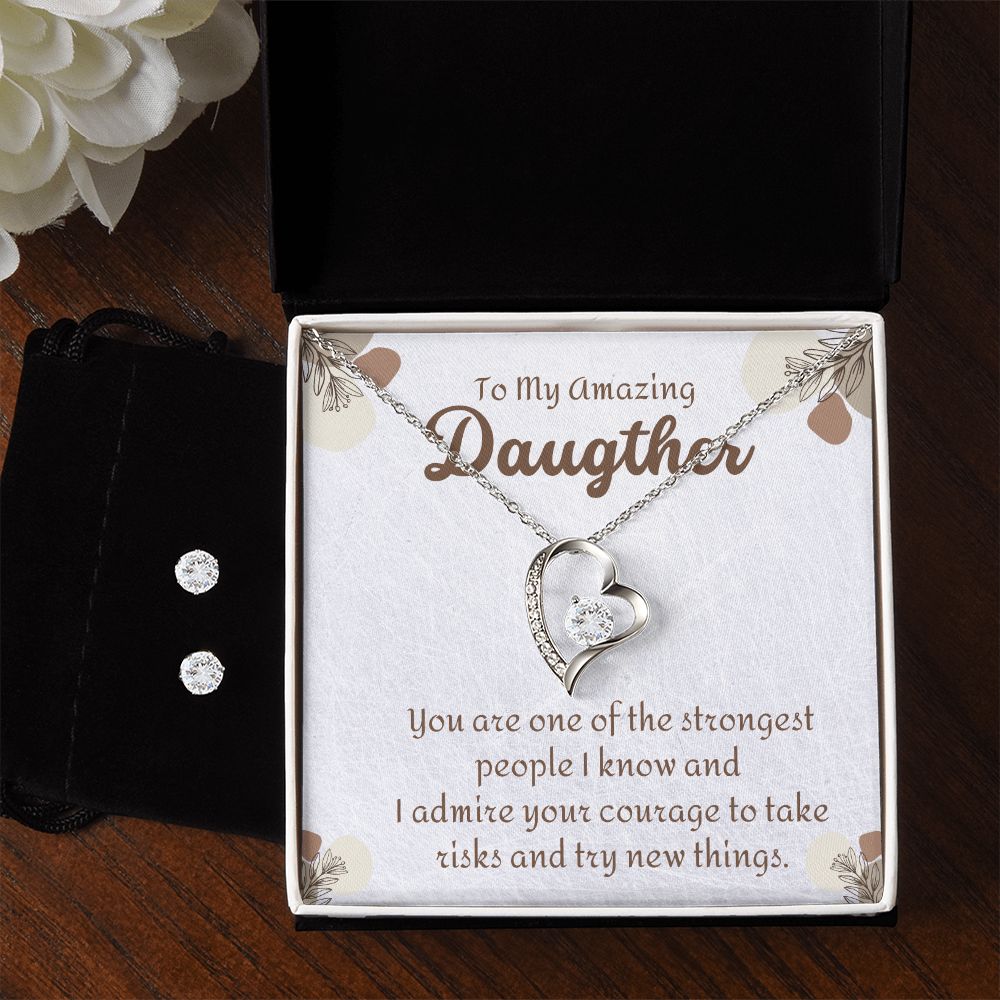 69 Forever Love Necklace and Cubic Zirconia Earring Set