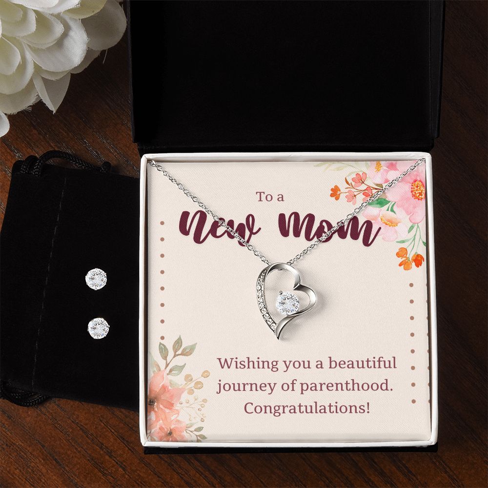 68 Forever Love Necklace and Cubic Zirconia Earring Set