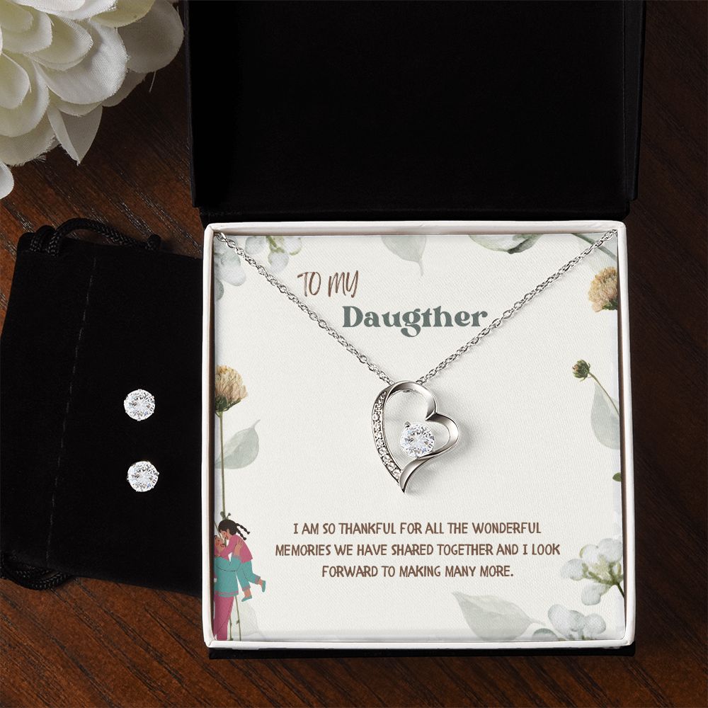 91 Forever Love Necklace and Cubic Zirconia Earring Set