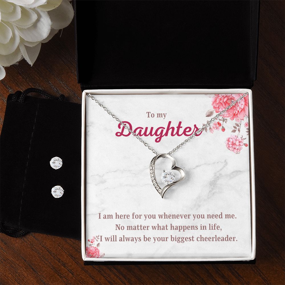 85 Forever Love Necklace and Cubic Zirconia Earring Set