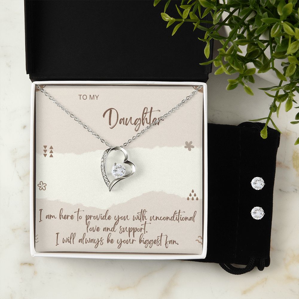 97 Forever Love Necklace and Cubic Zirconia Earring Set