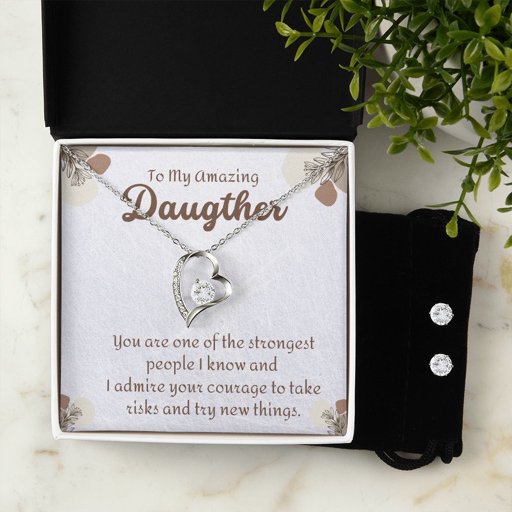 69 Forever Love Necklace and Cubic Zirconia Earring Set