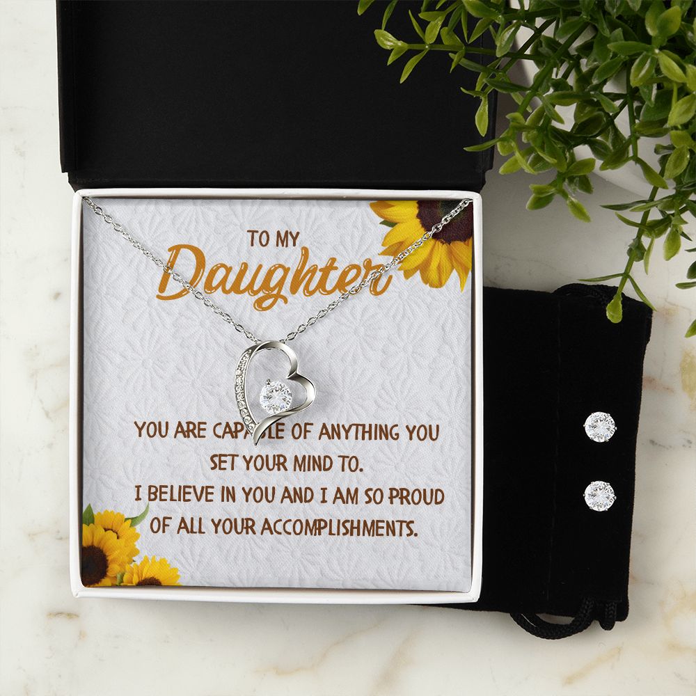 72 Forever Love Necklace and Cubic Zirconia Earring Set