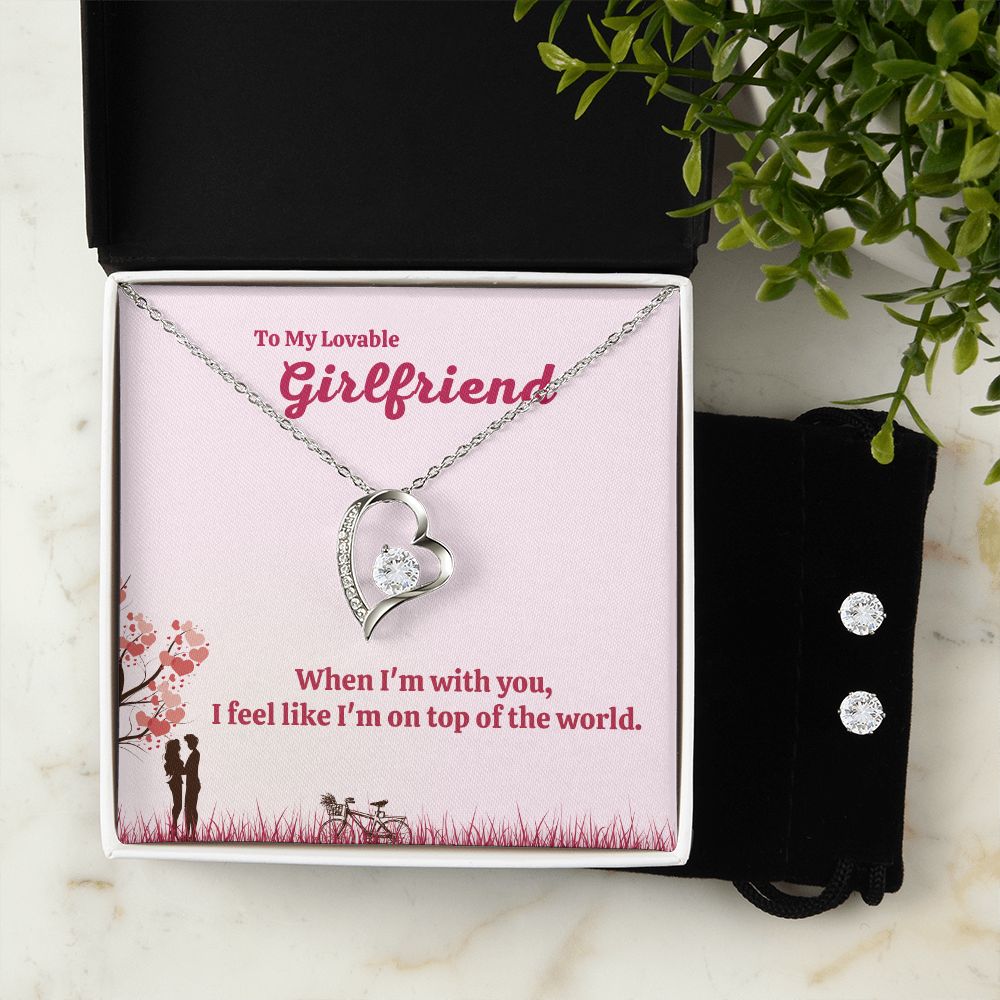 70 Forever Love Necklace and Cubic Zirconia Earring Set