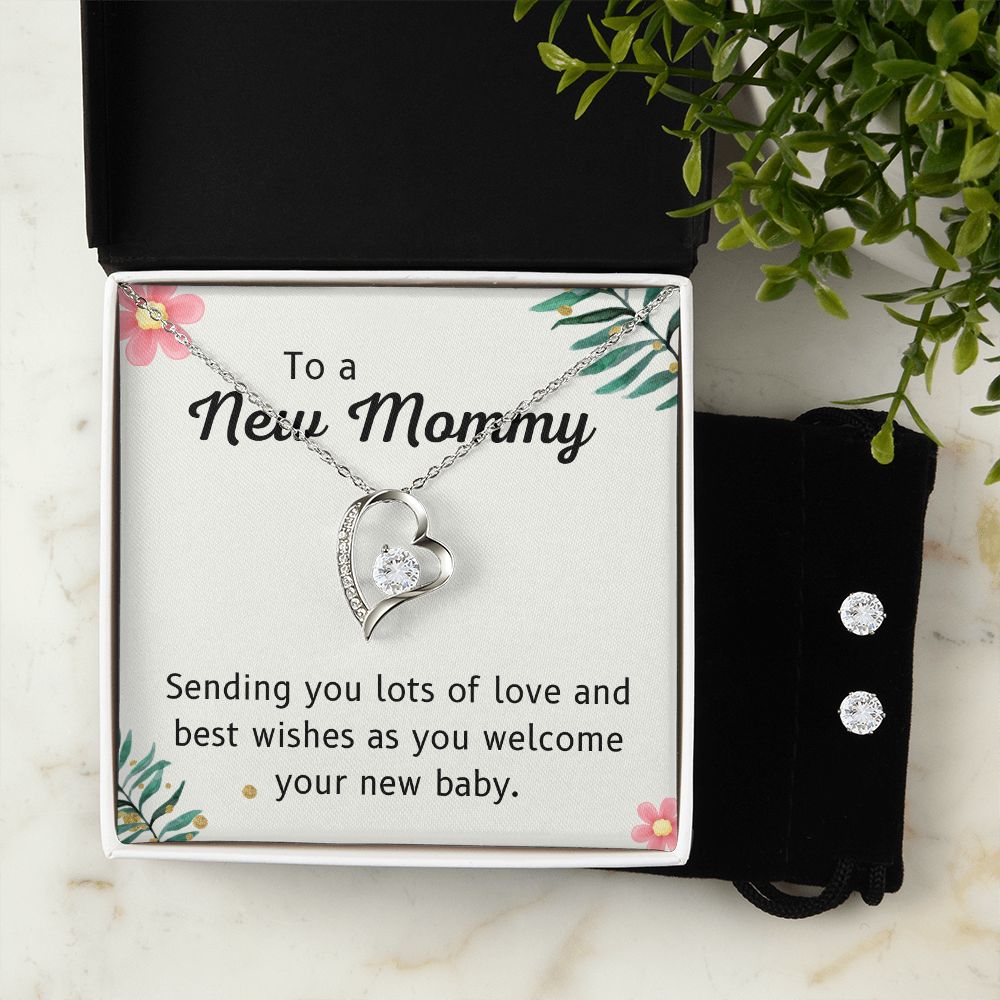 76 Forever Love Necklace and Cubic Zirconia Earring Set