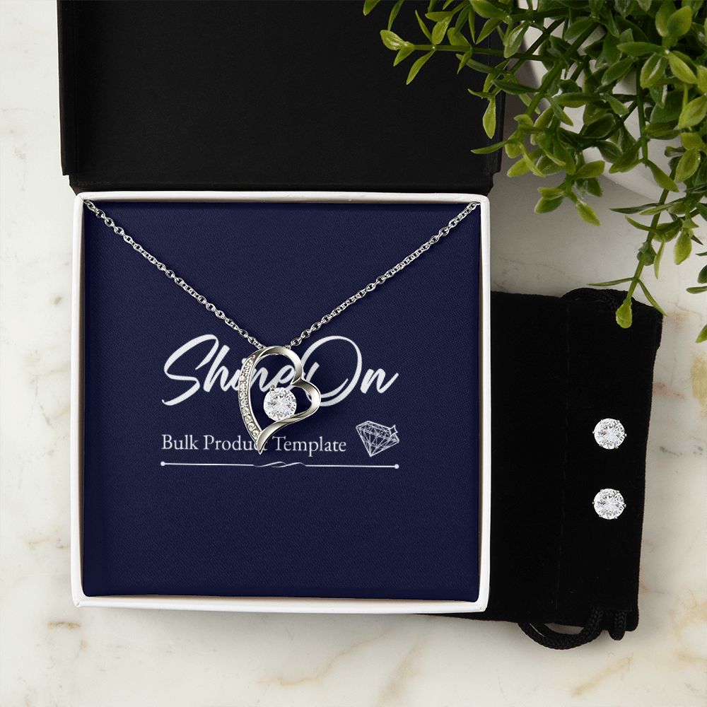 Forever Love Necklace and Cubic Zirconia Earring Set