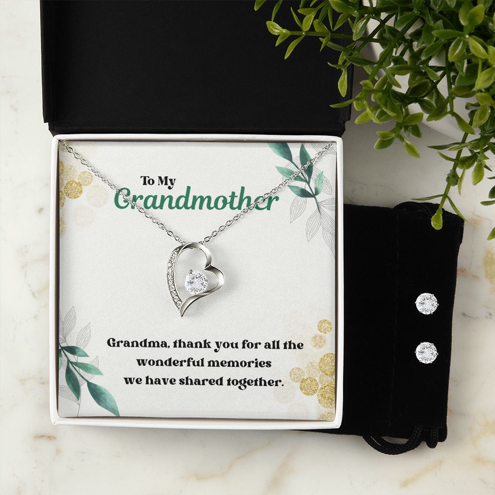 79 Forever Love Necklace and Cubic Zirconia Earring Set