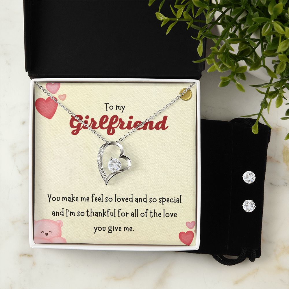 74 Forever Love Necklace and Cubic Zirconia Earring Set