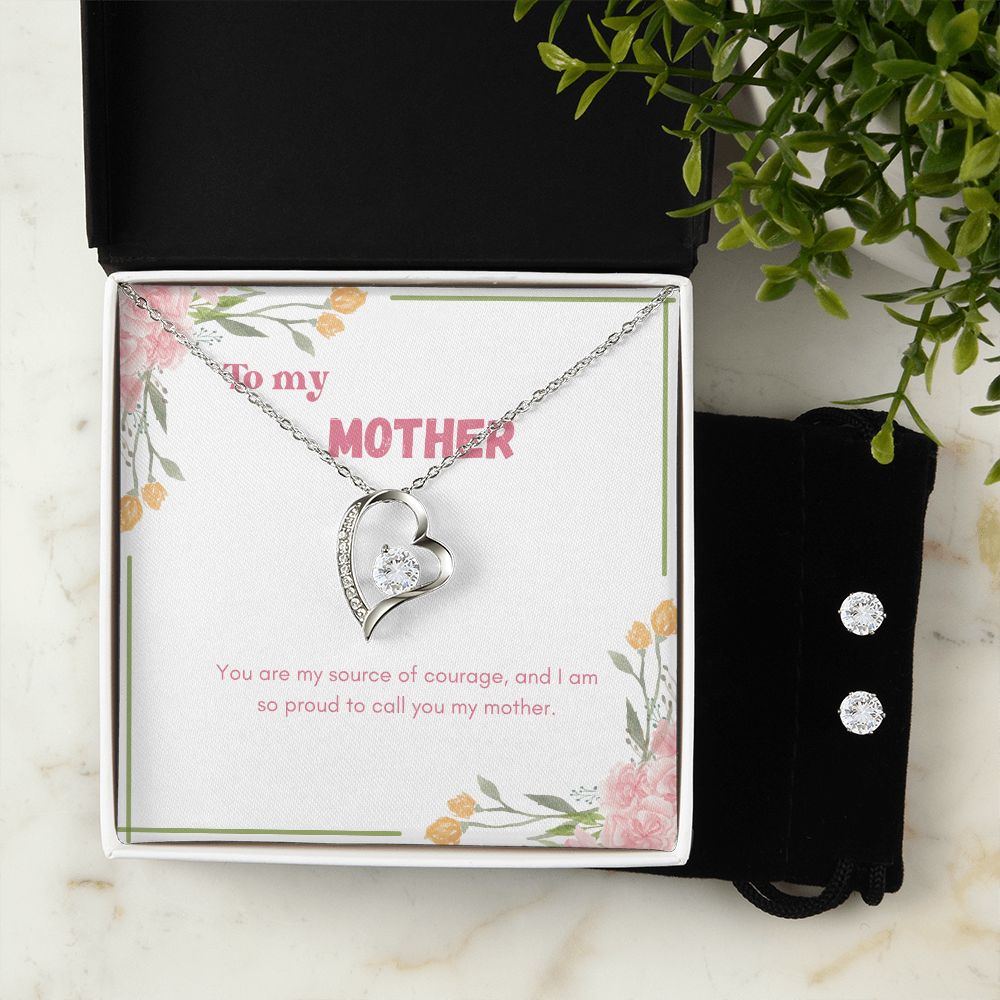 89 Forever Love Necklace and Cubic Zirconia Earring Set