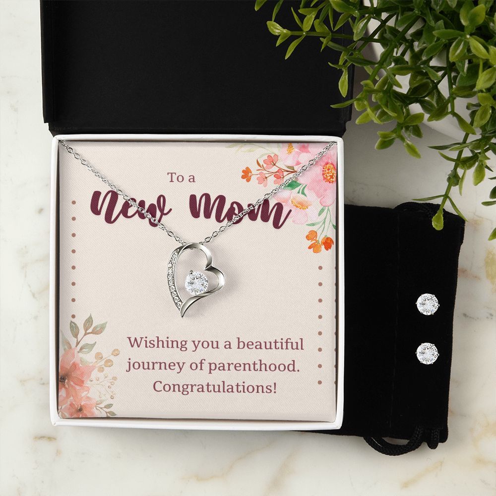 68 Forever Love Necklace and Cubic Zirconia Earring Set