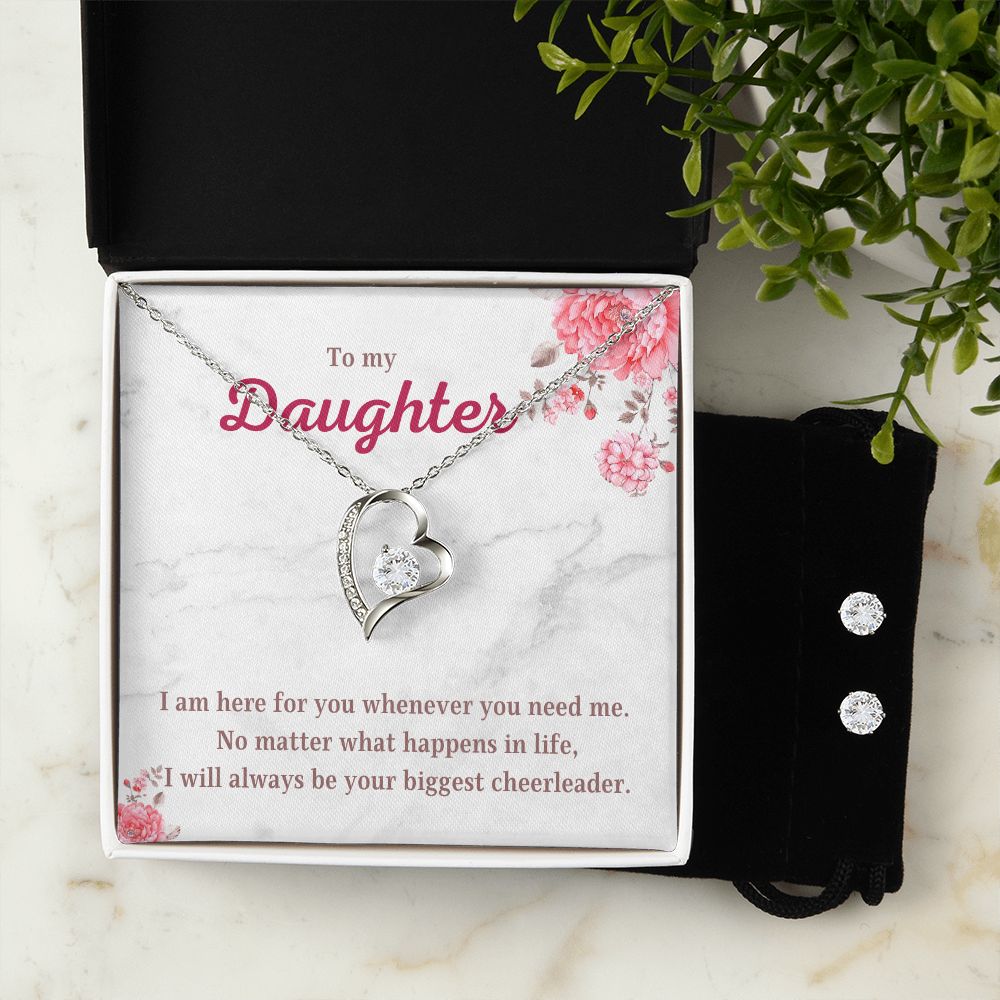 85 Forever Love Necklace and Cubic Zirconia Earring Set