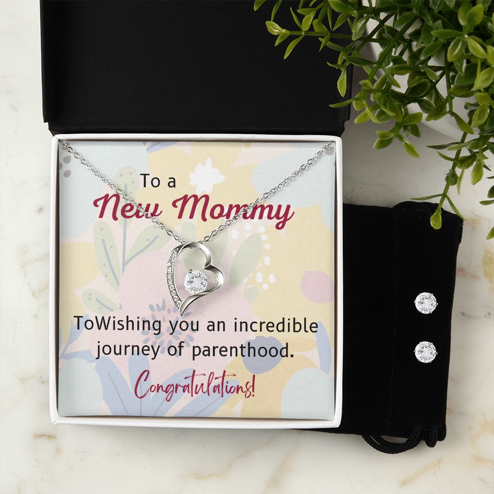 77 Forever Love Necklace and Cubic Zirconia Earring Set