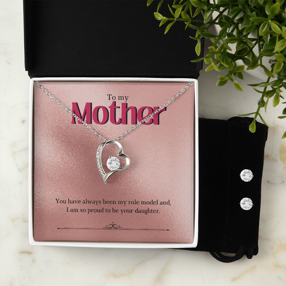 81 Forever Love Necklace and Cubic Zirconia Earring Set