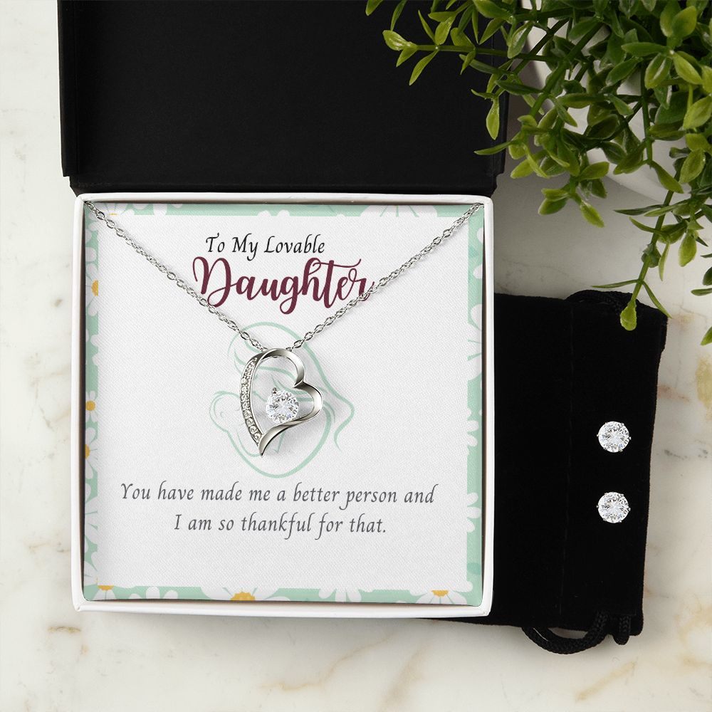 53 Forever Love Necklace and Cubic Zirconia Earring Set