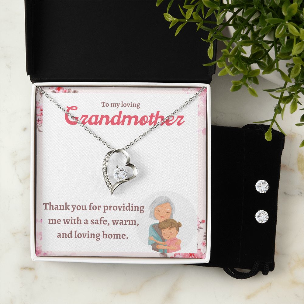 52 Forever Love Necklace and Cubic Zirconia Earring Set