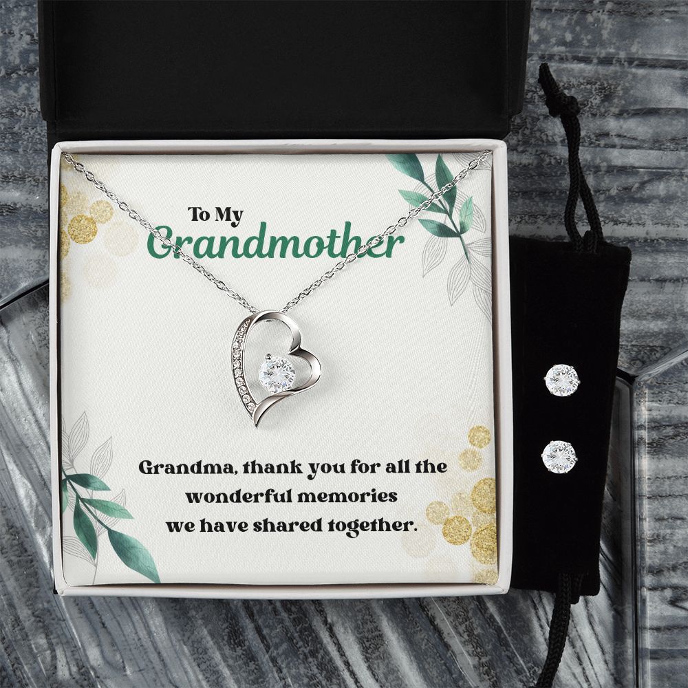 79 Forever Love Necklace and Cubic Zirconia Earring Set