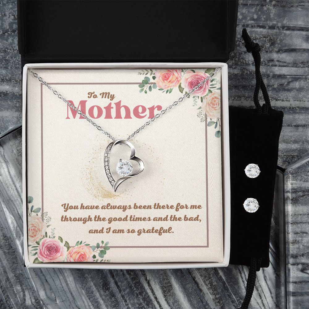 56 Forever Love Necklace and Cubic Zirconia Earring Set