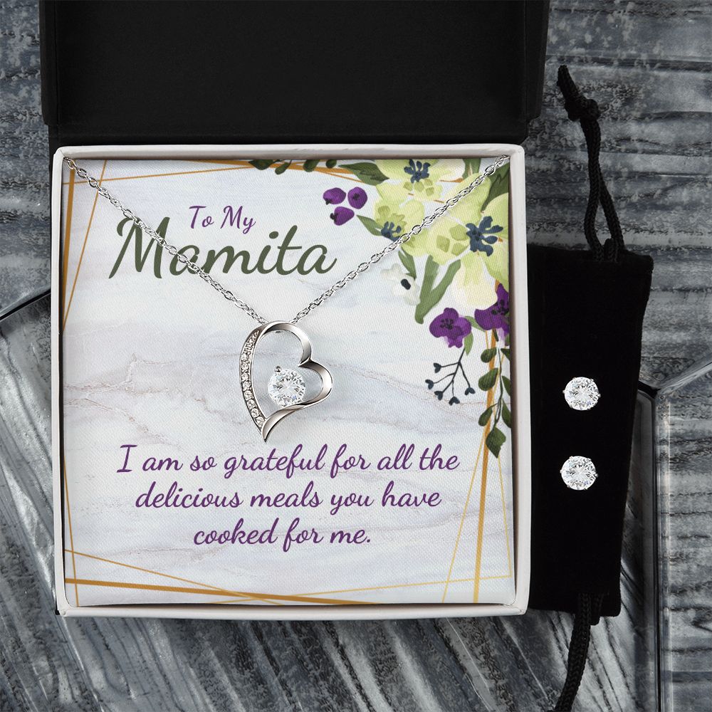 65 Forever Love Necklace and Cubic Zirconia Earring Set