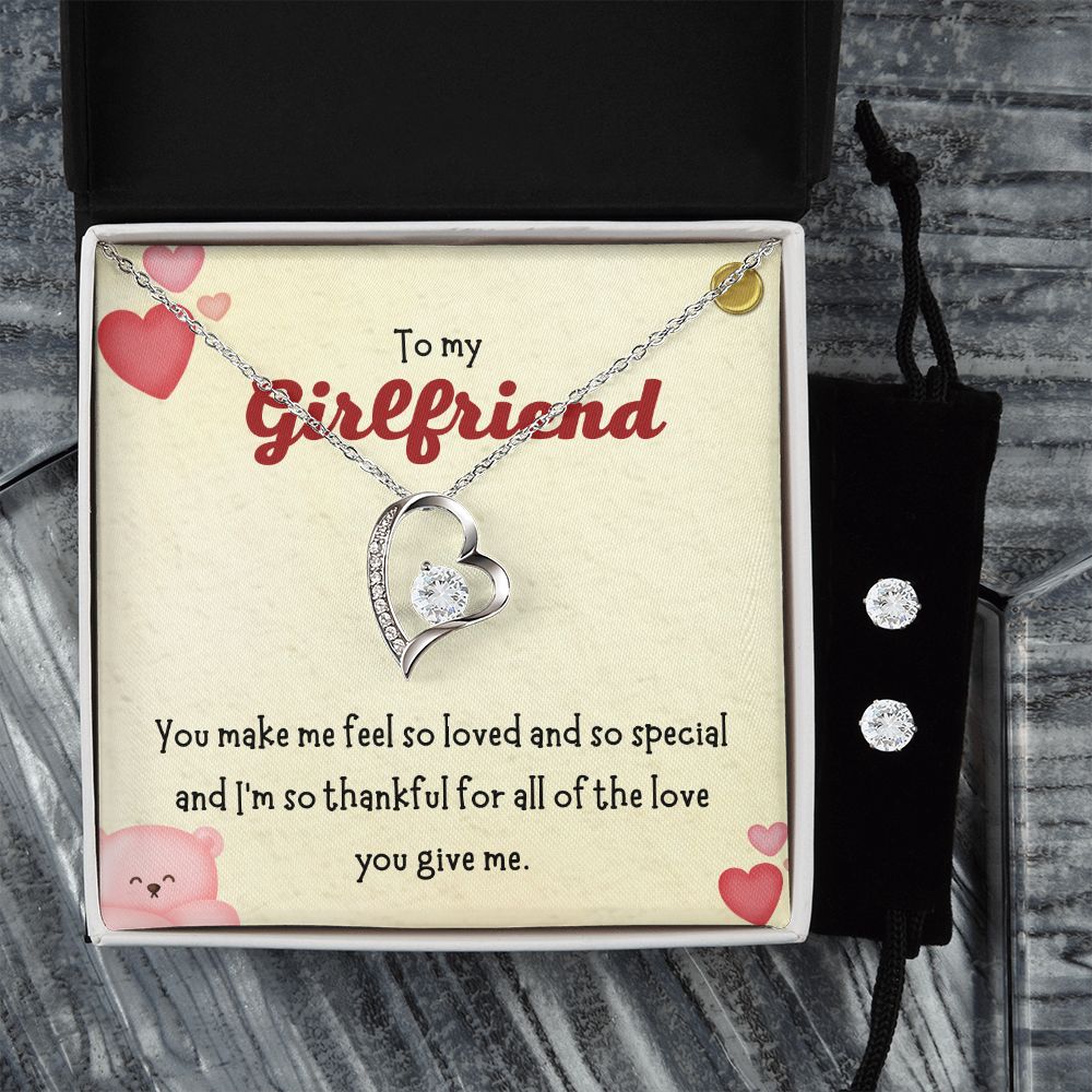 74 Forever Love Necklace and Cubic Zirconia Earring Set