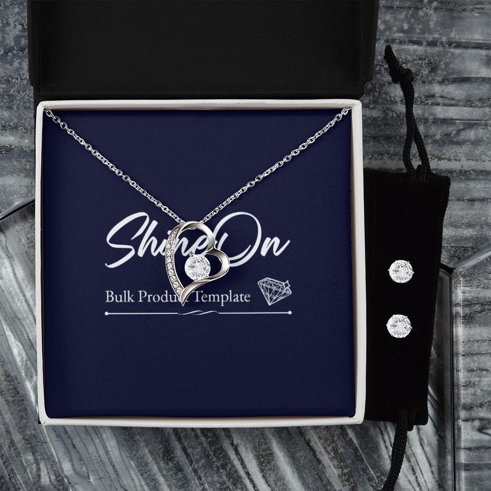 Forever Love Necklace and Cubic Zirconia Earring Set