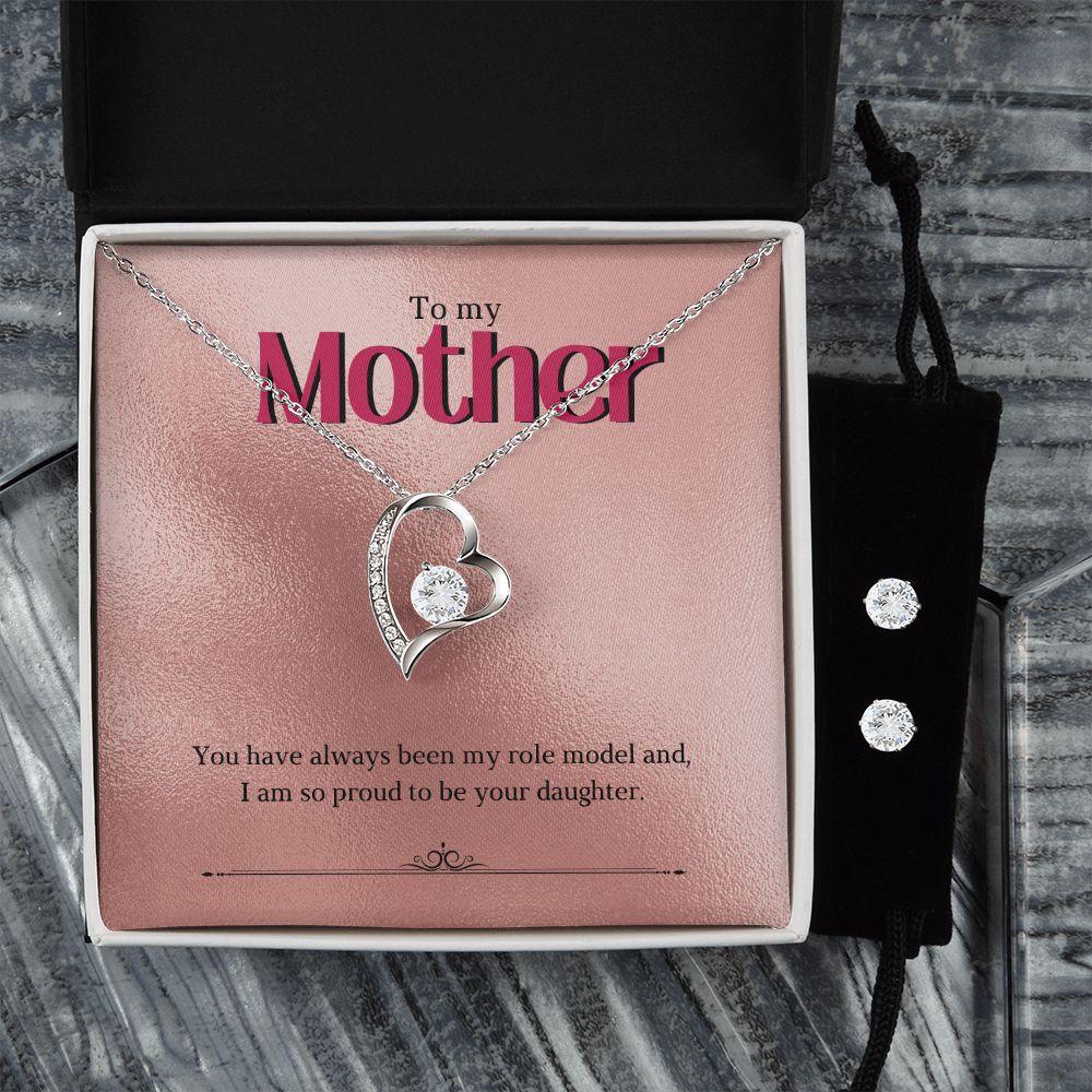 81 Forever Love Necklace and Cubic Zirconia Earring Set