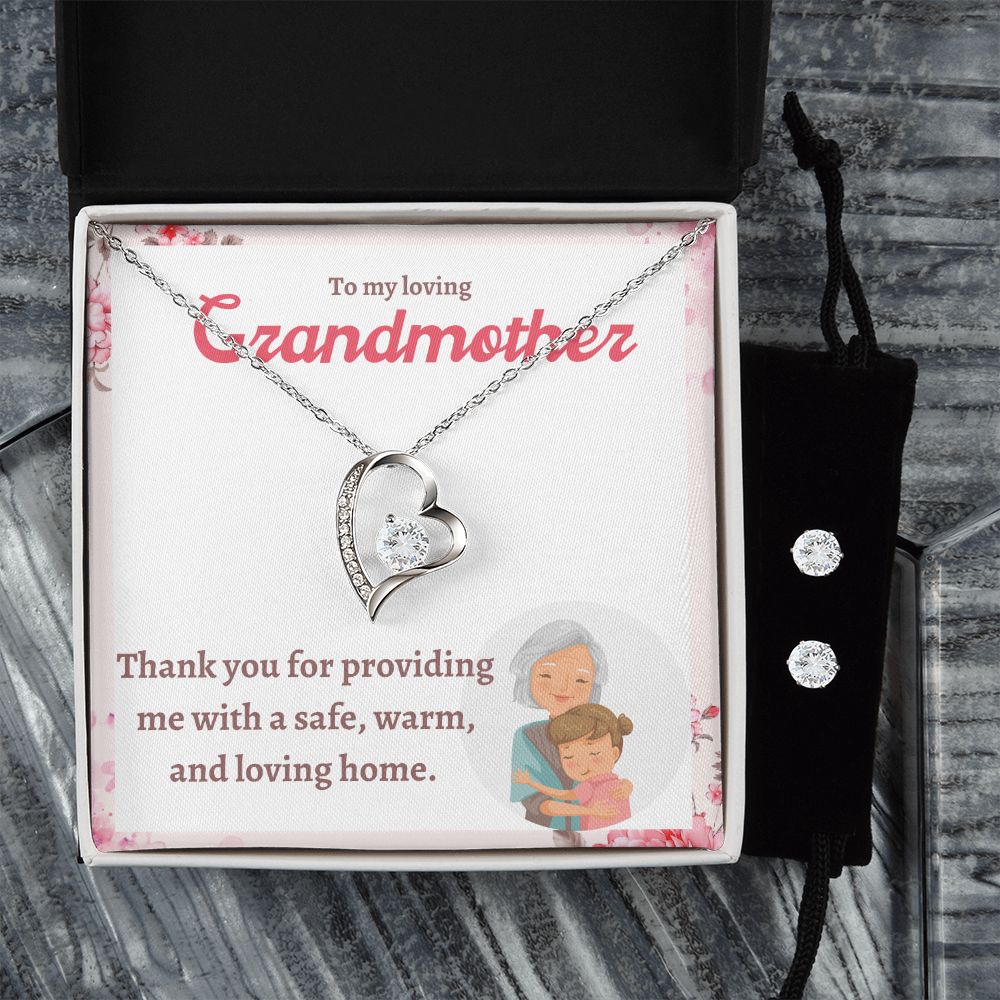 52 Forever Love Necklace and Cubic Zirconia Earring Set