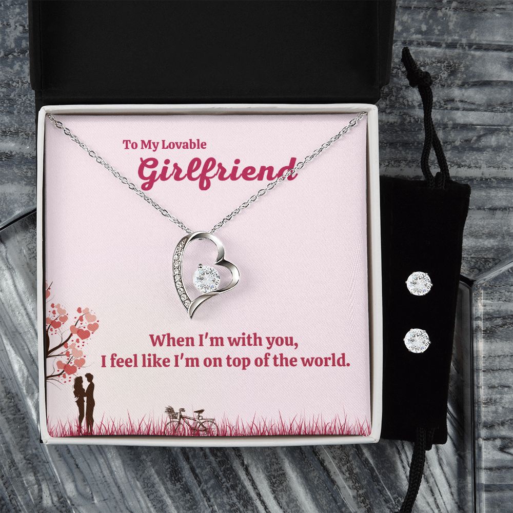 70 Forever Love Necklace and Cubic Zirconia Earring Set