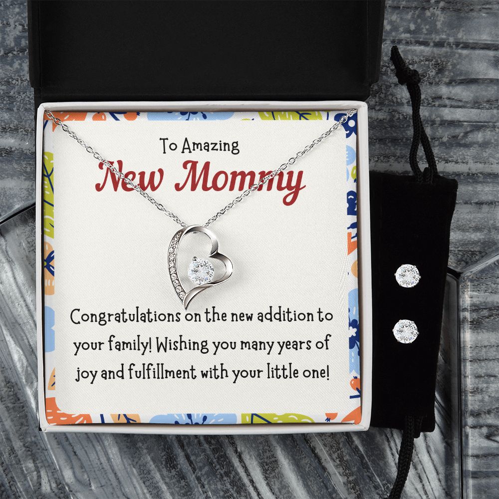 75 Forever Love Necklace and Cubic Zirconia Earring Set