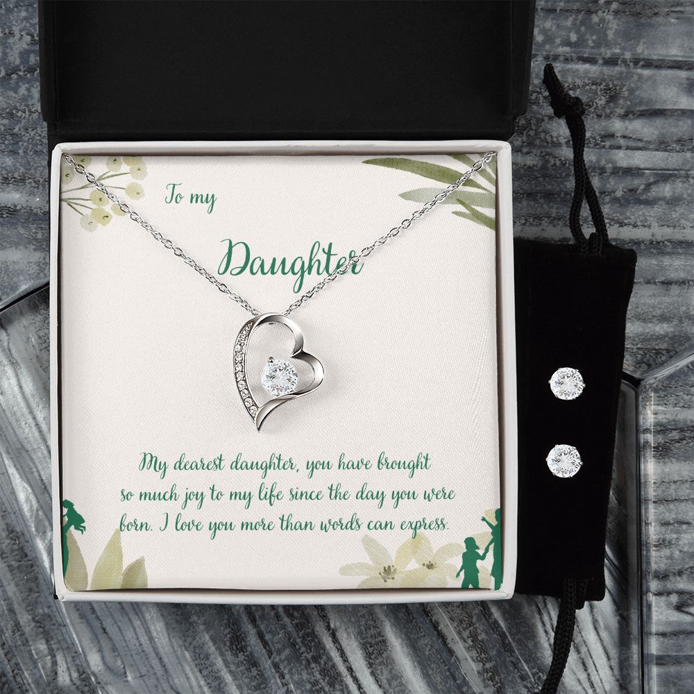 87 Forever Love Necklace and Cubic Zirconia Earring Set