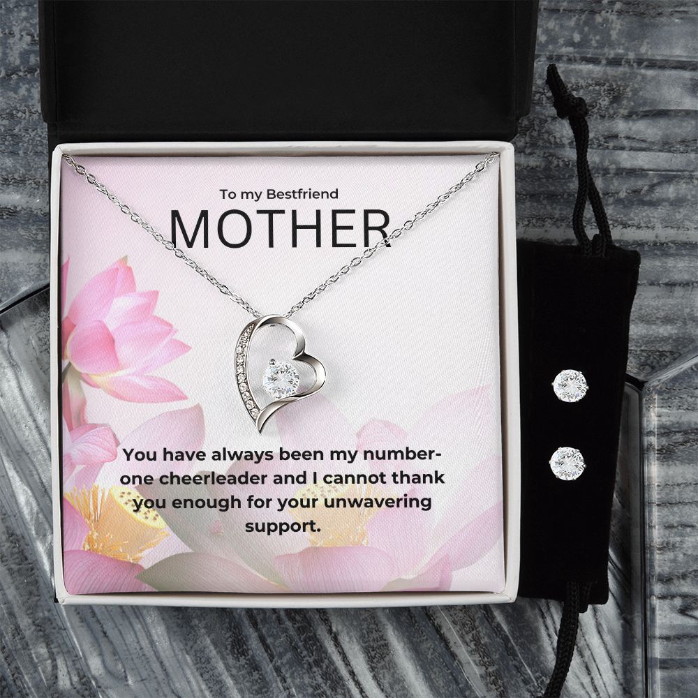 95 Forever Love Necklace and Cubic Zirconia Earring Set