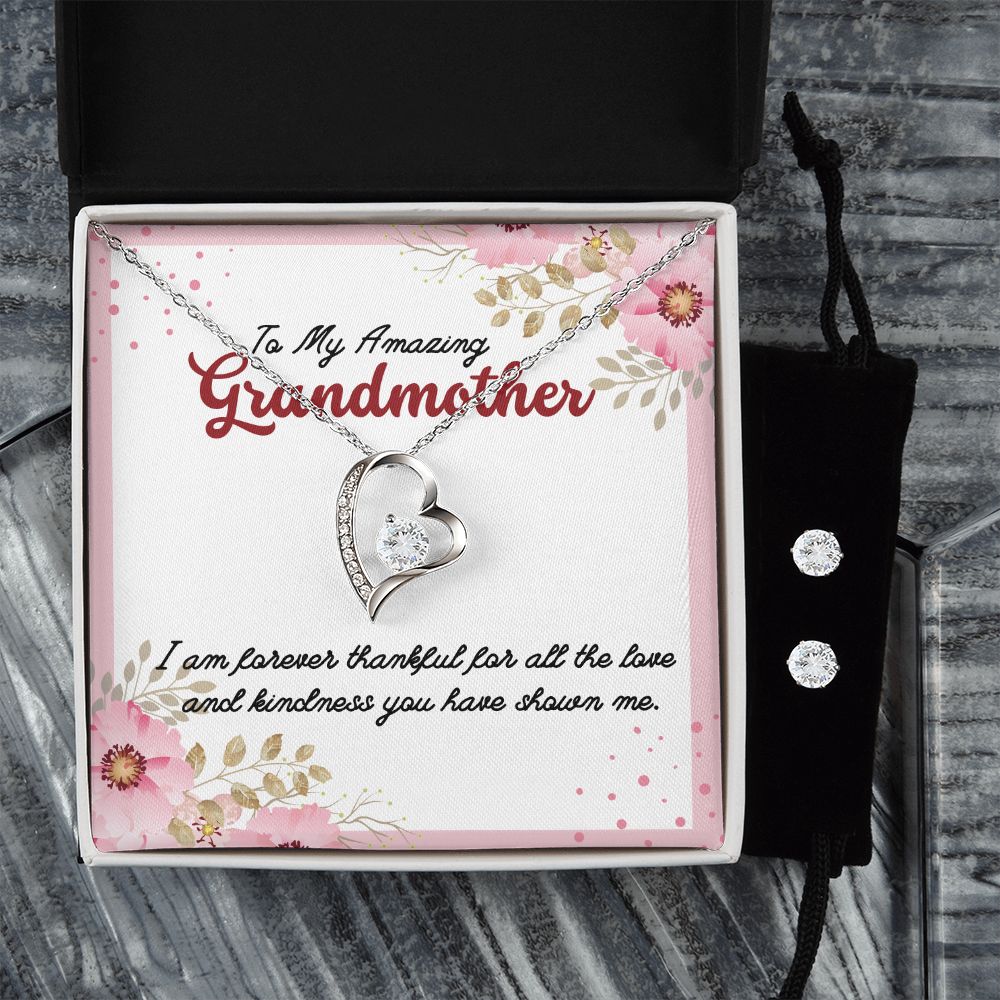 50 Forever Love Necklace and Cubic Zirconia Earring Set