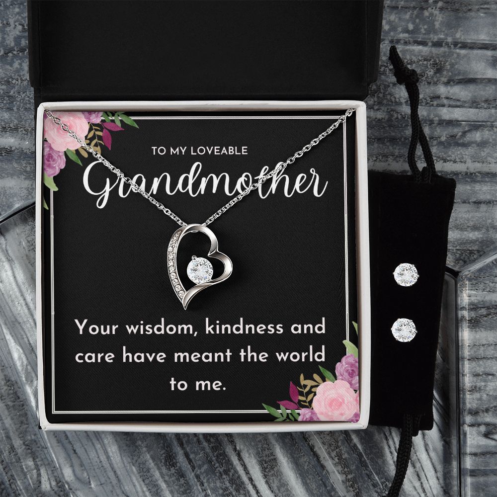 33 Forever Love Necklace and Cubic Zirconia Earring Set