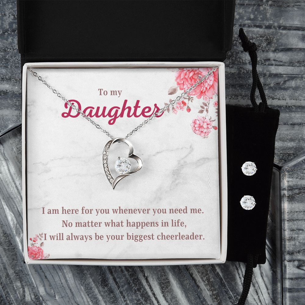 85 Forever Love Necklace and Cubic Zirconia Earring Set