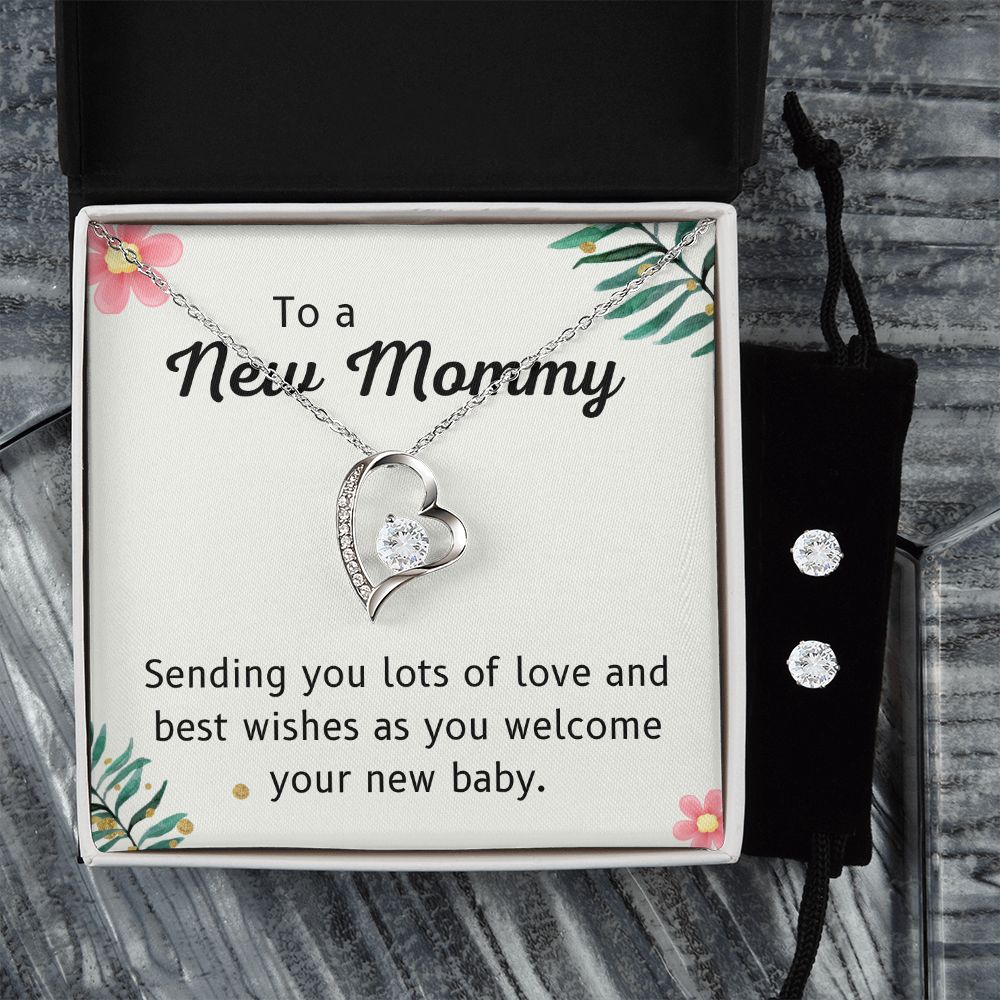 76 Forever Love Necklace and Cubic Zirconia Earring Set