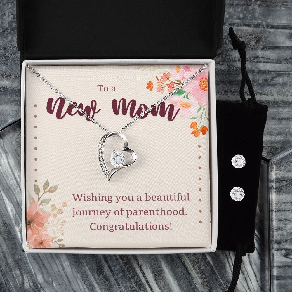 68 Forever Love Necklace and Cubic Zirconia Earring Set