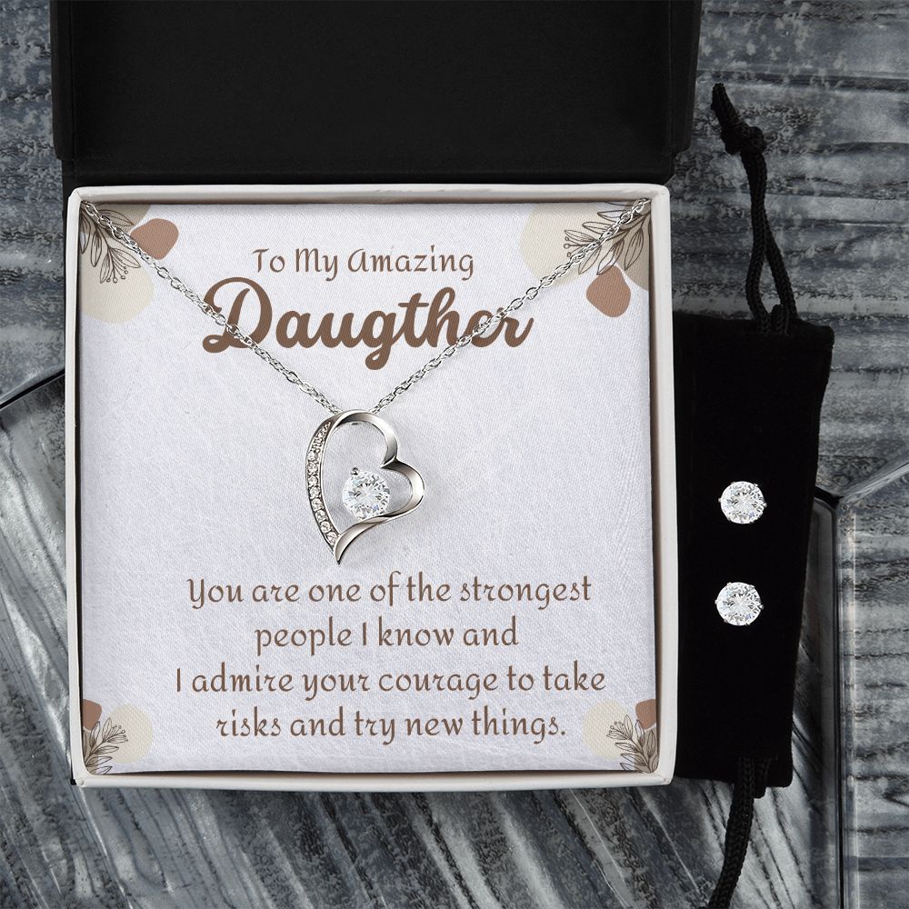 69 Forever Love Necklace and Cubic Zirconia Earring Set