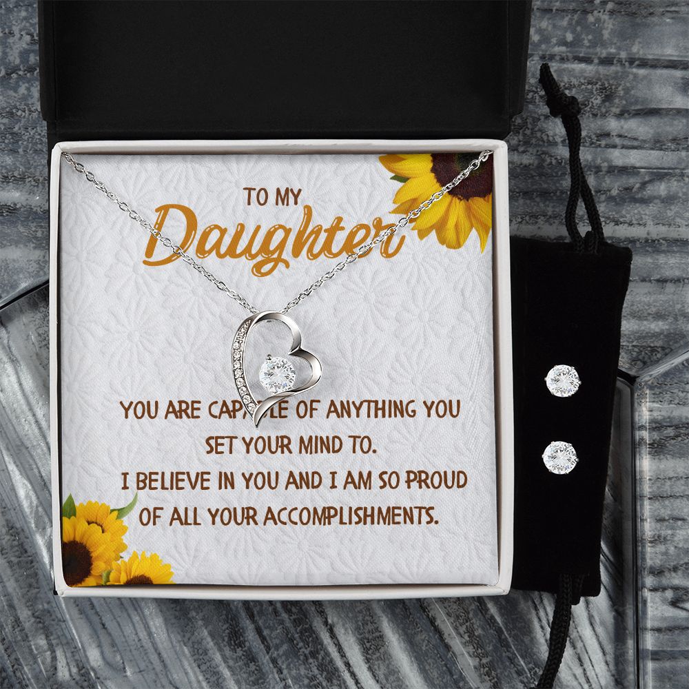 72 Forever Love Necklace and Cubic Zirconia Earring Set