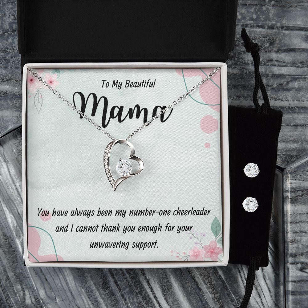 49 Forever Love Necklace and Cubic Zirconia Earring Set