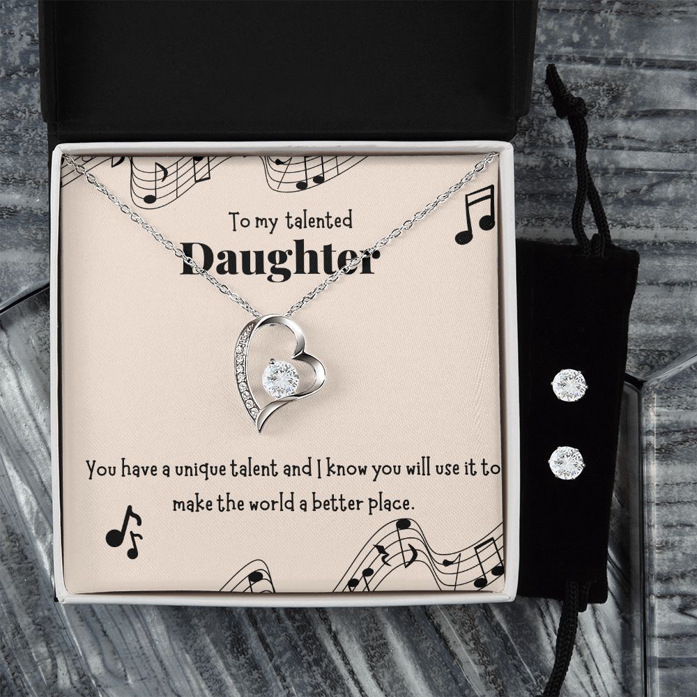 83 Forever Love Necklace and Cubic Zirconia Earring Set