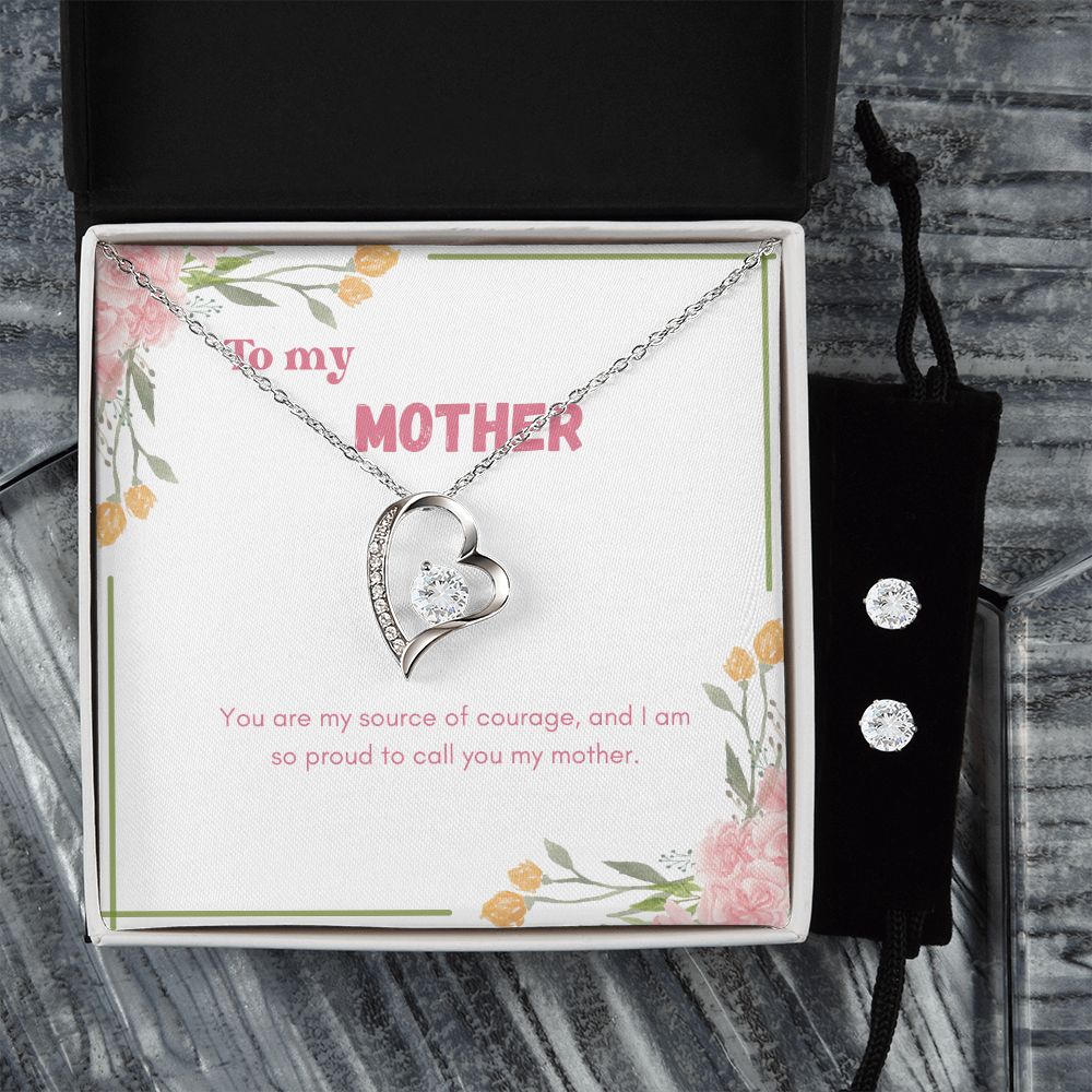 89 Forever Love Necklace and Cubic Zirconia Earring Set