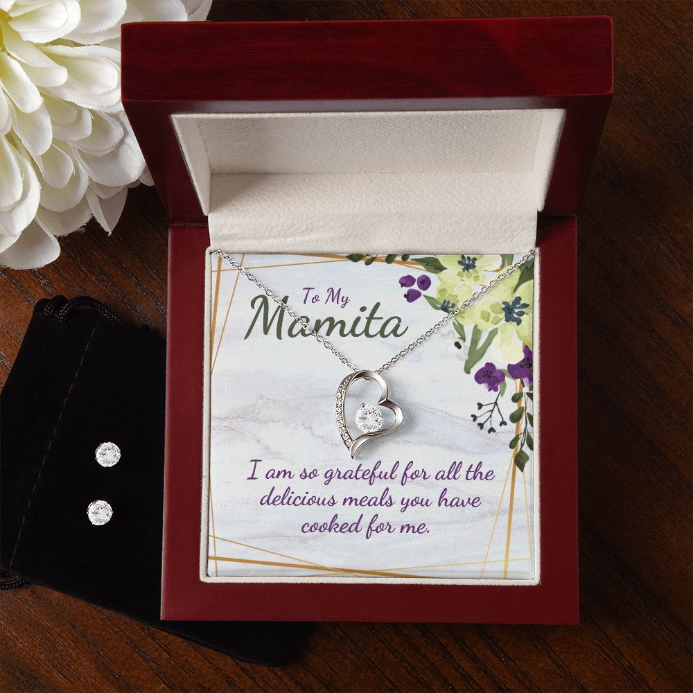 65 Forever Love Necklace and Cubic Zirconia Earring Set