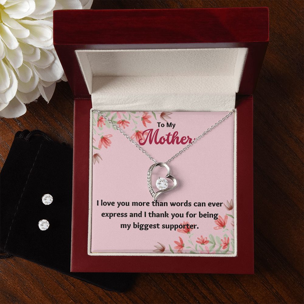 82 Forever Love Necklace and Cubic Zirconia Earring Set