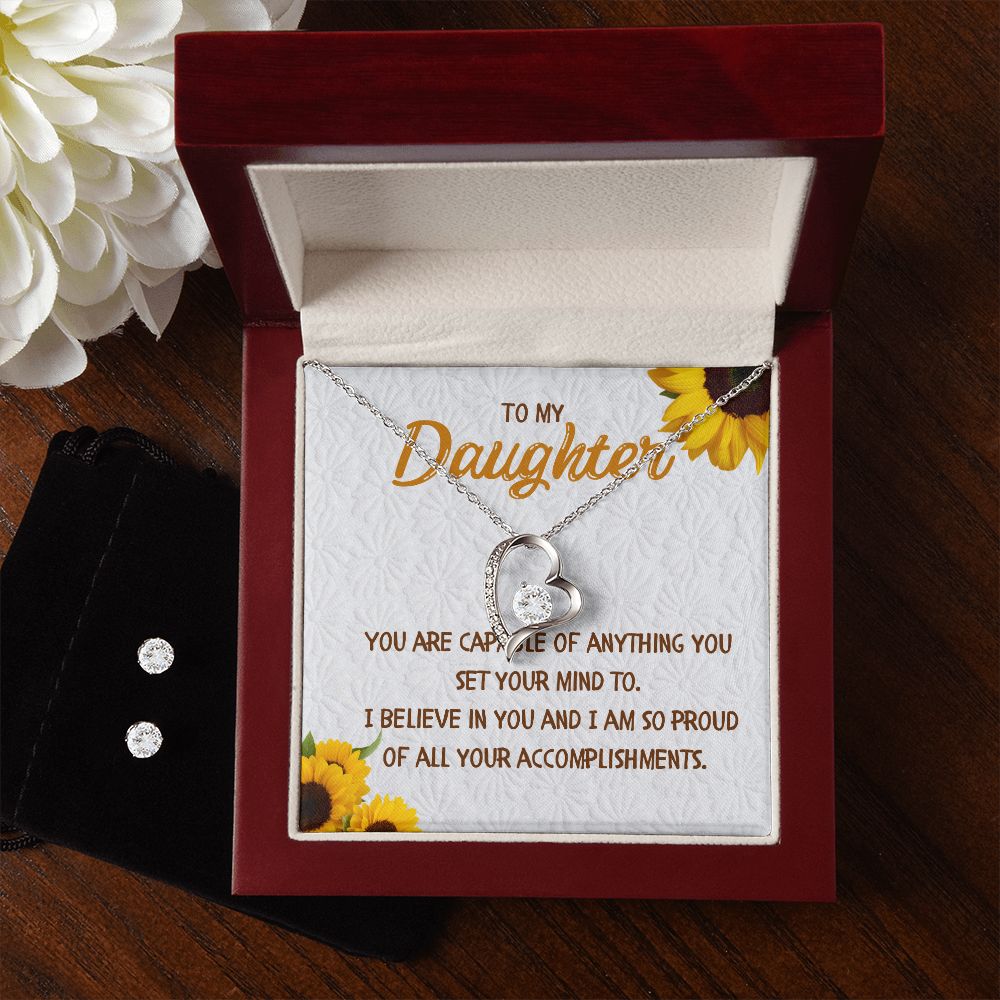 72 Forever Love Necklace and Cubic Zirconia Earring Set