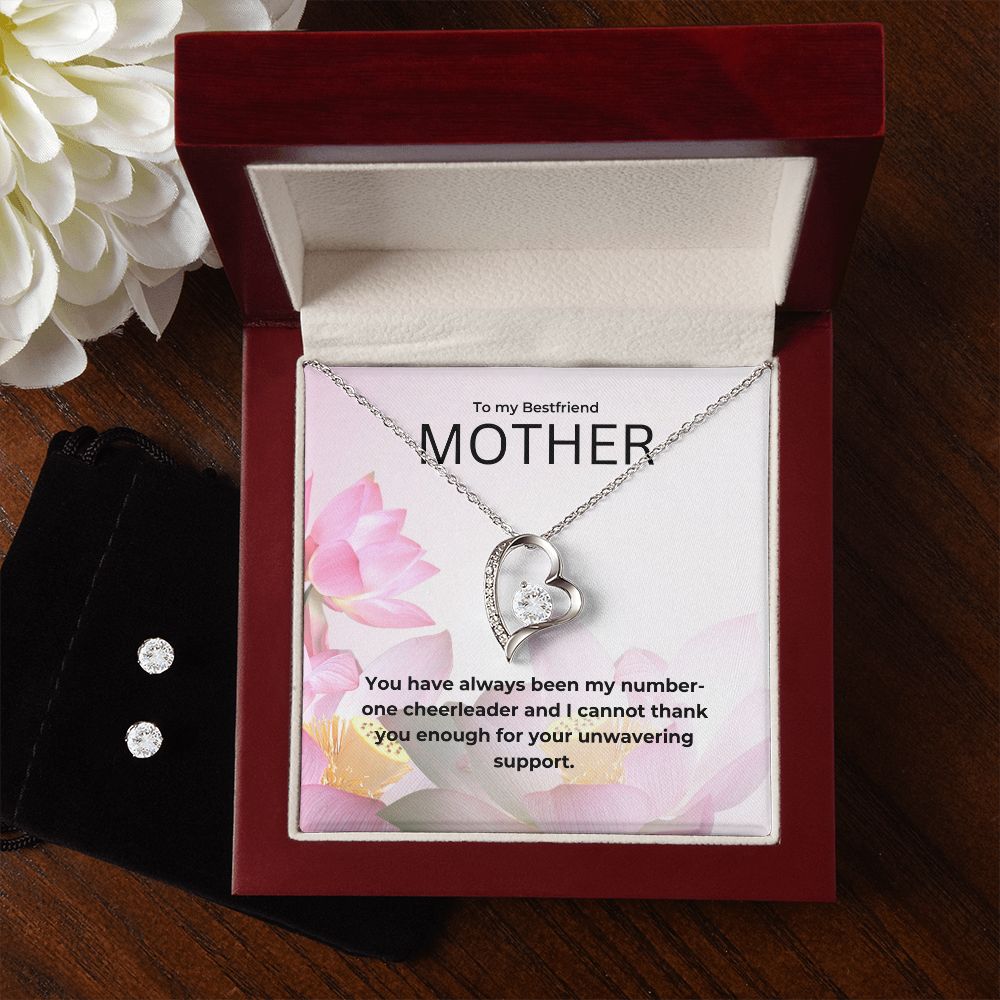 95 Forever Love Necklace and Cubic Zirconia Earring Set