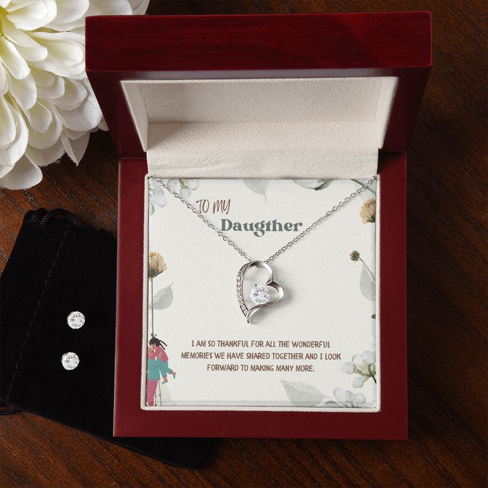 91 Forever Love Necklace and Cubic Zirconia Earring Set