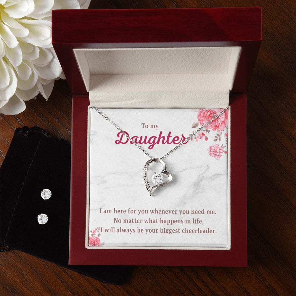 85 Forever Love Necklace and Cubic Zirconia Earring Set