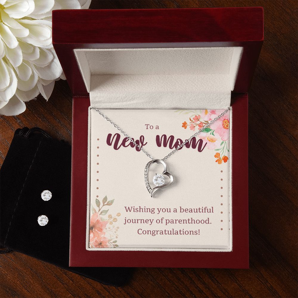 68 Forever Love Necklace and Cubic Zirconia Earring Set