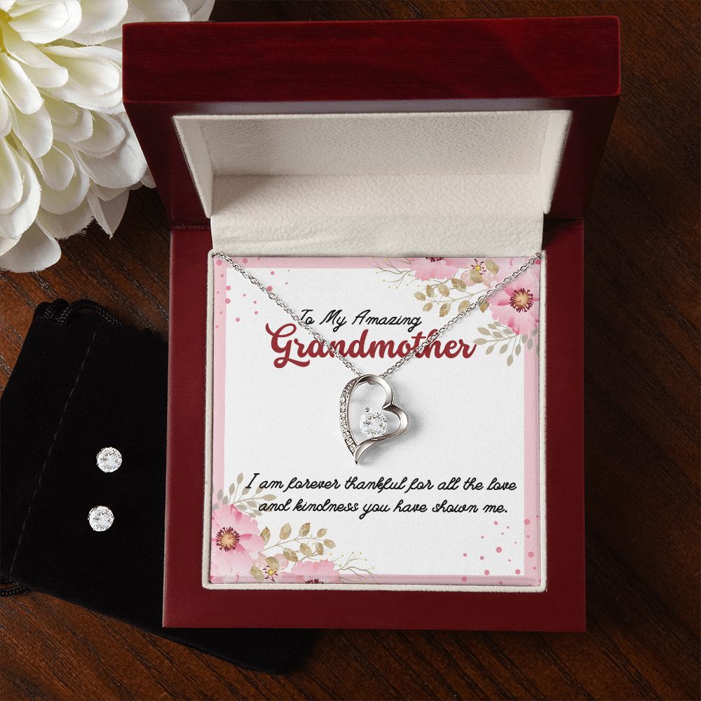 50 Forever Love Necklace and Cubic Zirconia Earring Set