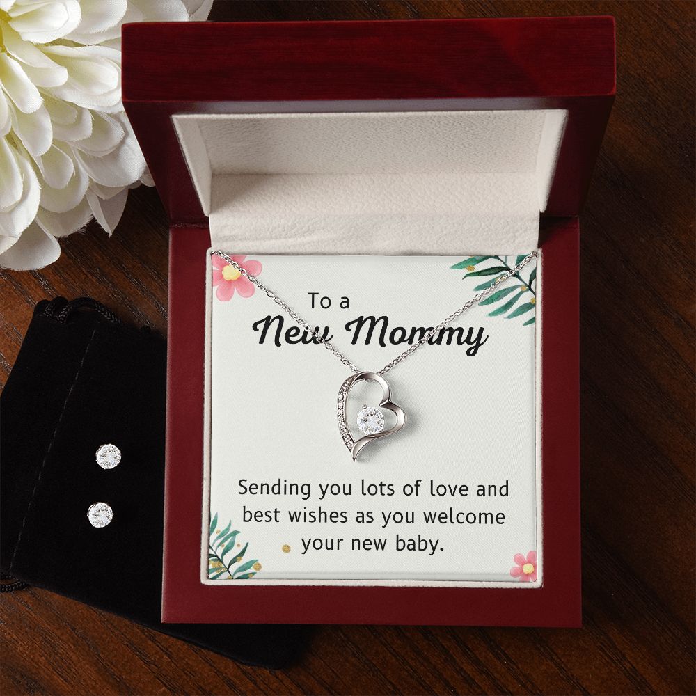 76 Forever Love Necklace and Cubic Zirconia Earring Set